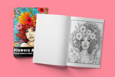 Flowers & Afros Black Women Adult Coloring Book