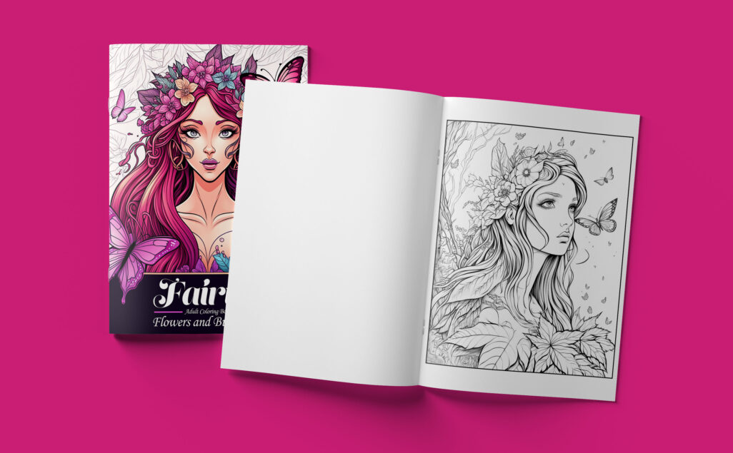 Fairies, Flowers, and Butterflies Adult Coloring Book