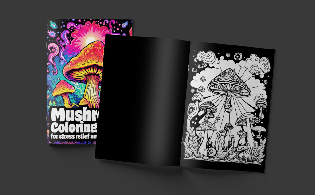Mushroom Coloring Book for Stress Relief and Relaxation