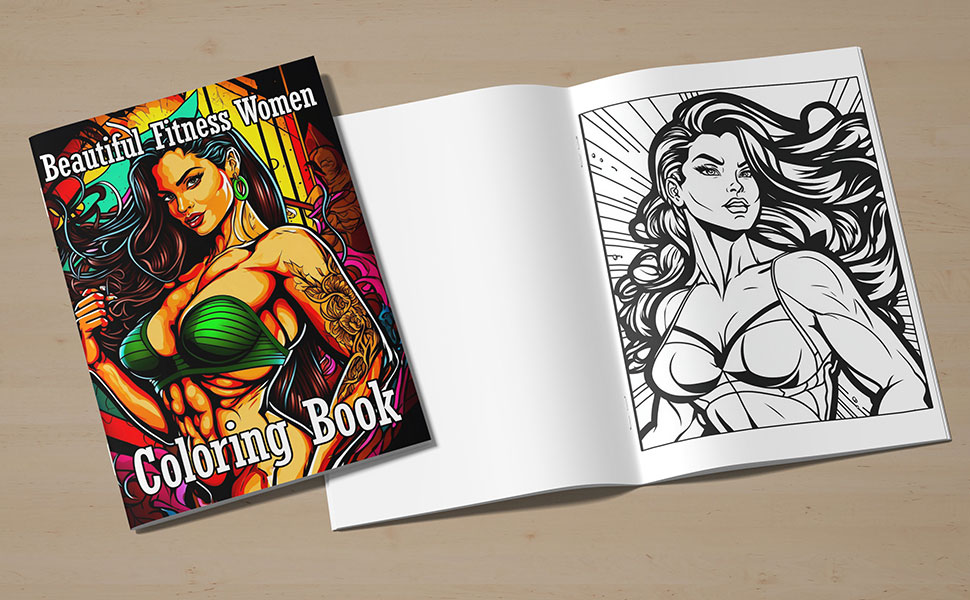 Beautiful Fitness Women Coloring Book