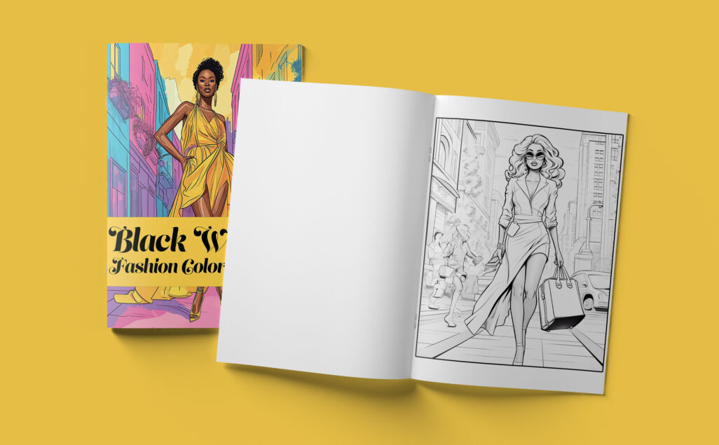 Black Women Fashion Coloring Book