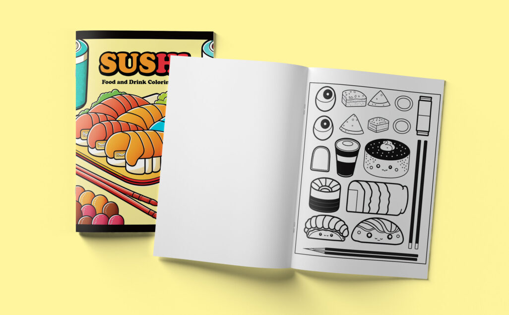 Sushi Food and Drink Coloring Book