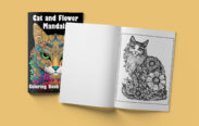 Cat and Flower Mandala Coloring Book for Adults