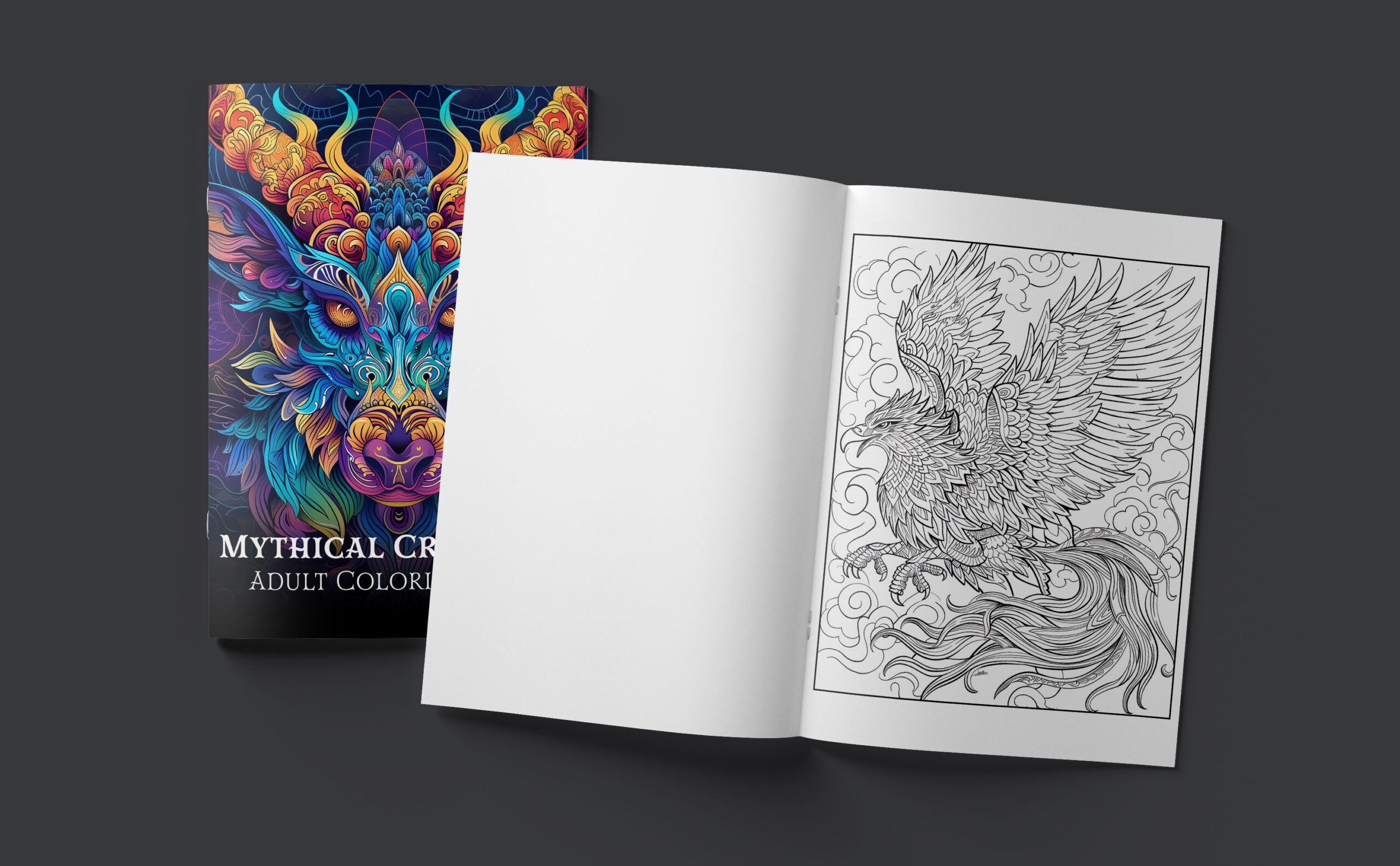 Mythical Creatures Adult Coloring Book