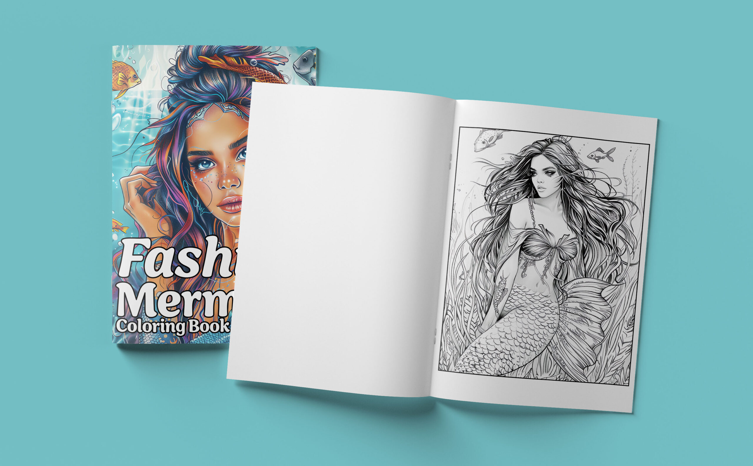 Fashion Mermaid Coloring Book for Adults