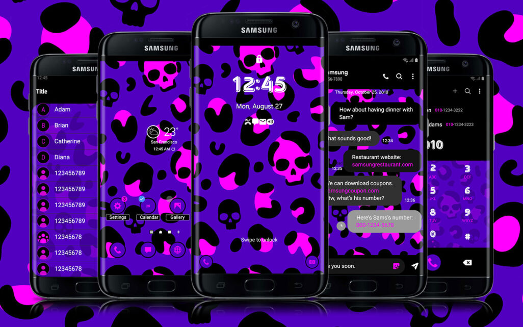 Leopard Skull Pink and Purple