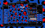 Leopard Skull Red and Blue