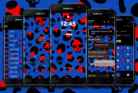 Leopard Skull Red and Blue