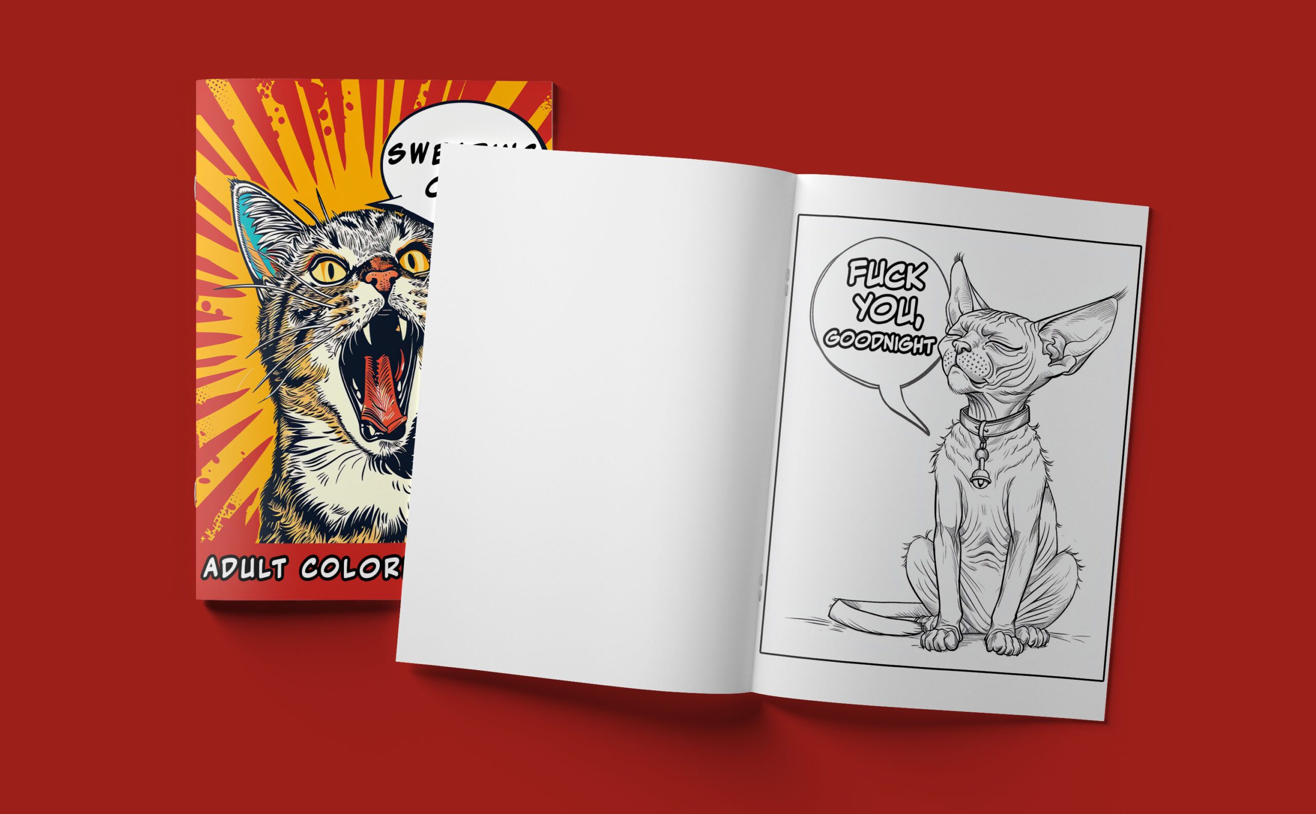 Swearing Cats Adult Coloring Book