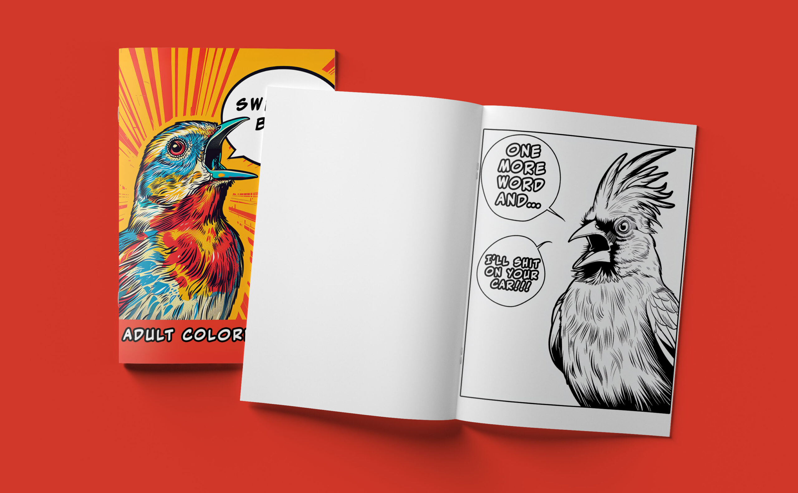 Swearing Birds Adult Coloring Book