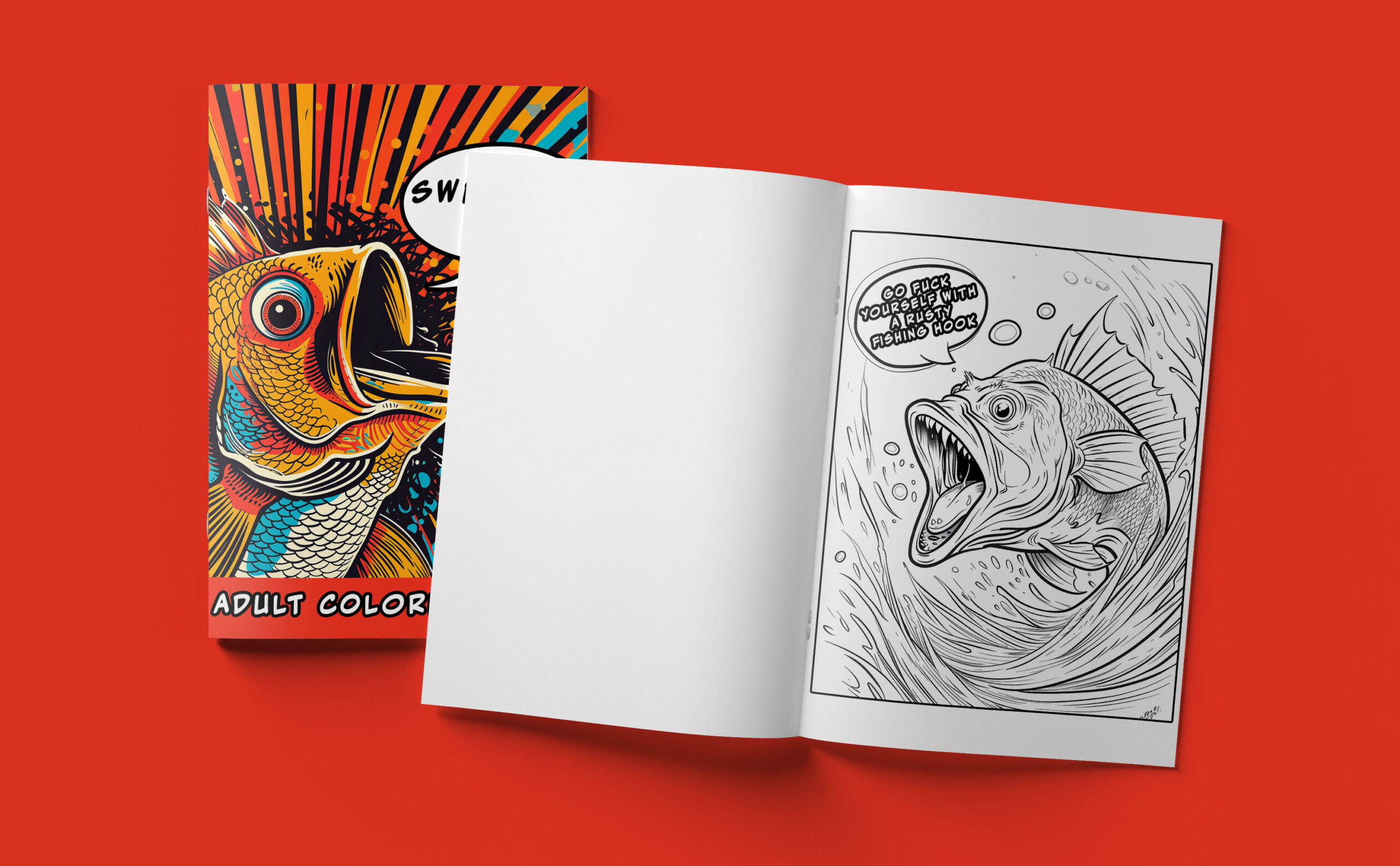 Swearing Fish Adult Coloring Book